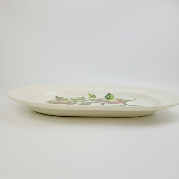 Vintage Spode Apple 14" Oval Platter Red & Green Fruit c1960s England Fall Decor - Picture 9 of 11